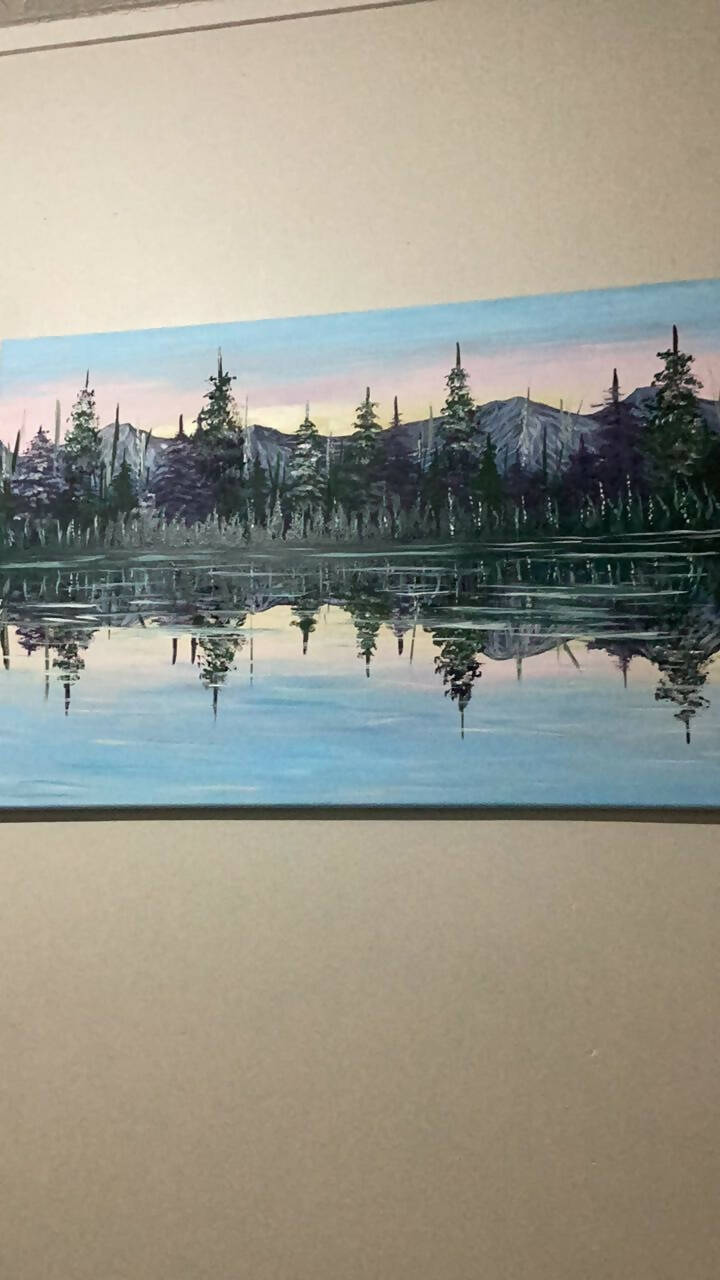 Mountain Reflection Acrylic painting