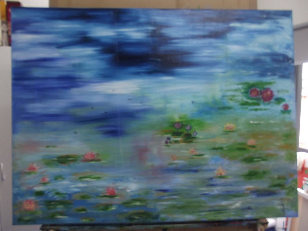 Water Lilies Oils painting ..90 x 120 cm